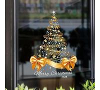 Adesivo natalizio per finestra con adesione statica, rimovibile e riposizionabile, per porte in vetro e finestre, realizzato in PVC con proprietà idrorepellenti