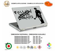 Adesivo notebook follow your dream bansky style sticker tablet pvc cropped black