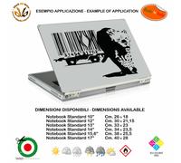 Adesivo notebook ghepard bansky style sticker cheetah bar code pvc cropped black