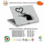 Adesivo notebook love mouse hert bansky style sticker pvc cropped black