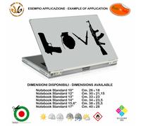 Adesivo notebook no war love bansky style guns sticker pvc cropped black