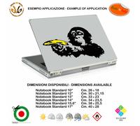 Adesivo notebook scimmia bansky style sticker kill monkey pvc black yellow