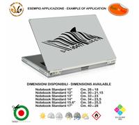 Adesivo notebook squalo bansky style shark bar code sticker pvc cropped black