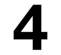 Adesivo numerico n. 4 in nero I 10 cm I numero civico autoadesivo I cifra da applicare per esterni cassetta della posta porta I resistente alle intemperie I kfz6734