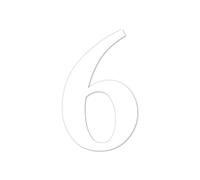 Adesivo numero 6 bianco I 10 cm I numero civico autoadesivo da applicare all’esterno, cassetta della posta, porta I resistente alle intemperie I kfz4636