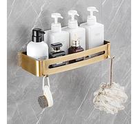 Adesivo o perforazione mensola bagno organizzatore doccia Caddy shampoo titolare con ganci in ottone antico colore ottone
