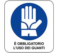 ADESIVO OBBLIGO E' OBBLIGATORIO L'USO DEI GUANTI (120 x 180 mm)