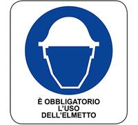 ADESIVO OBBLIGO E' OBBLIGATORIO L'USO DELL' ELMETTO (200 x 300 mm)