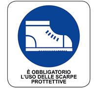 ADESIVO OBBLIGO E' OBBLIGATORIO L'USO DELLE SCARPE PROTETTIVE (200 x 300 mm)