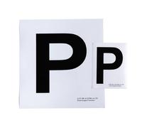Adesivo P per Principiante RIFRANGENTE (per guide notturne), 2 PEZZI Anteriore + Posteriore per vetri Auto. CONFORME NORME ITALIANE. Resistente al sole. per Neopatentati.
