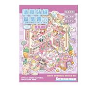 Adesivo paesaggistico in miniatura, scena, creativo no-Cut Cartoon House Decal - Dreamland Landscape Decal, Relief Stress Pass the Time Sticker per la casa, le ragazze, la scuola