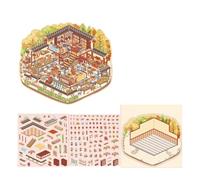 Adesivo Paesaggistico In Stile Cinese Scena Decorativa Per Gatti Capanne Scrapbook La Decorazione Del Diario Scena Paesaggio In Stile Cinese Gatti Capanna Etichette Conti A Mano