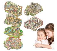 Adesivo paesaggistico, scena adesiva | Creative No-Cut Cartoon House Decal - Dreamland Landscape Decal, Relief Stress Pass the Time Sticker per la casa, le ragazze, la scuola