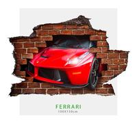 Adesivo parete Ferrari effetto 3D foro su mattoni wall sticker adesivo per muro