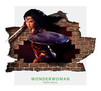 Adesivo parete murale effetto 3D Wonder Woman wall stickers