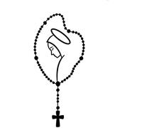 Adesivo pasquale creativo per donne e uomini, autoadesivo con Maria Rosario per carrozzeria, paraurti, finestre, decalcomanie decorative per autobus, auto, camion, nero elegante