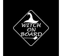 Adesivo per Auto 12.7 Cm * 12.7 Cm Divertente Strega A Bordo Vinile Adesivo Auto Decalcomania Nero/Argento