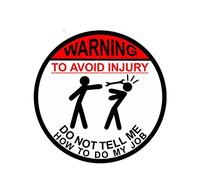 Adesivo per auto 13cmx13cm ATTENZIONE PER EVITARE LESIONI NON DIRMI COME