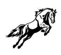 Adesivo per auto autoadesivo stampato con cavallo che salta per camion carrozzeria fai da te decalcomania riflettente - nero