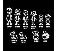 Adesivo per auto bianco I Love My Family, adesivi e decalcomanie per auto, gatti, cani, animali domestici, finestre, telefono, notebook, decorazione per auto, pareti, accessori esterni, decalcomanie