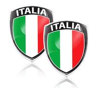Adesivo per Auto con Bandiera Italia, 2 adesivi 3D a cupola in silicone 3D Silicone Adesivi Resinati Bandiera Nazionale Regno, per Auto e Moto Tuning Sticker Stemma Adesivo Tricolore Italia, 5 * 4cm