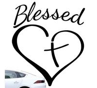 Adesivo Per Auto Con Croce Di Gesù - Decalcomania Della Fede Cuore | Emblema Automatico Cristiano | Grafica Della Decalcomania Simbolo Della Fede Veicolo Cristiano | Collezione Di Opere D'