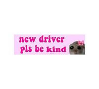 Adesivo per auto con scritta "New Driver Pls Be Kind", autoadesivo, rimovibile, per autista triste, per criceti tristi, adesivo divertente per autista nuovo, segni essenziali per conducenti