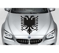 Adesivo per auto con stemma dell'Albania, con aquila albanese, bianco, 50 cm