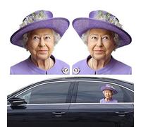 Adesivo per auto della regina Elisabetta - Funny Queen Car Window CLINGS RIDE - Adesivi per finestrini auto della regina Elisabetta divertenti per souvenir