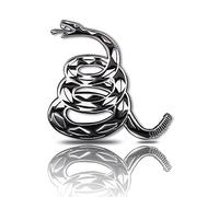 Adesivo per auto in metallo, con bandiera Gadsden, 3D serpente per auto, auto, camion, moto (argento)