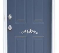 Adesivo per auto, motivo: montagne di montagna, escursionismo, montagna, alpino e montagna, colore: bianco