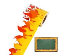 Adesivo per bacheca - Rotolo decorativo portatile impermeabile con fiamma | Ornamento per decalcomanie di confine per la casa, l'aula scolastica, l'ufficio interno all'interno del negozio per feste su