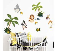 Adesivo per Bambini |Stickers Animali della savana- Decorazione murale camera bambini - 60 x 120 cm