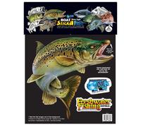 Adesivo per barca Australian Fishing Network doppio stile retrò Trota Sticka (gr