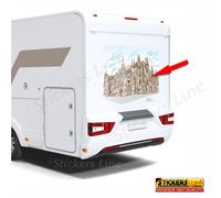 Adesivo per camper monumento duomo adria arca mobilvetta mc louis ecc Mod Milano