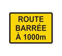 Adesivo per cartello stradale sbarrata, 1000 m, autoadesivo, dimensioni: 28 x 20 cm