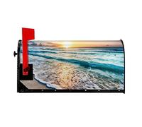 Adesivo per cassetta postale impermeabile con ventosa magnetica e tramonto sulla spiaggia (coerente su entrambi i lati)
