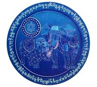 Adesivo per finestra con motivo elefante rinoceronte, protegge la sfortuna, protegge la ricchezza, amuleto, Capodanno, Natale, decorazione per la casa (blu)