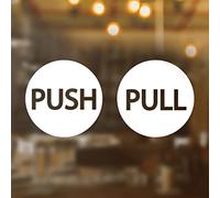 Adesivo per finestra in vinile per cucina "Pull Push Door Sign Sticker" per ufficio all'aperto ristorante cancello chiuso al coperto porte per caffetterie saloni e manifestazioni in stile vintage