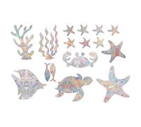 Adesivo per finestra, rotondo, a cinque punte, stella marina, per finestre, decorazioni per la casa, creatore di, per evitare che gli colpiscano il della finestra