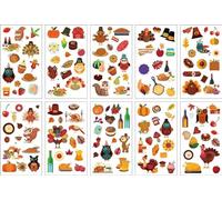 Adesivo Per Il Viso Del Festival Del Raccolto Autunnale Del Cartone Animato Foglia D'Acero Frutta Turchia Zucca Adesivo Temporaneo Impermeabile