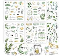 Adesivo per libro degli ospiti per matrimonio, stile vintage, personalizzabile, per libro degli ospiti e album fotografici, con amore e scritta in lingua inglese "Eucalipto, per scrapbook