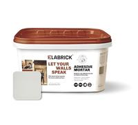 Adesivo per mattoni Elabrick, 5kg, pronto all'uso, colla monocomponente in pasta, Bianco, Copre 2m², adatto sia per uso indoor che outdoor, fai da te, ristrutturazione casa, vernici.