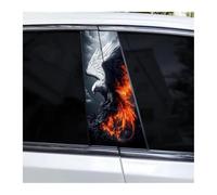 Adesivo Per Montante Centrale Dell'auto In Vinile Fai Da Te Con Piuma Rossa, 2 Pezzi(D)