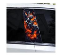 Adesivo Per Montante Centrale Dell'auto In Vinile Fai Da Te Con Piuma Rossa, 2 Pezzi(TYPE A)