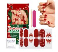 Adesivo Per Natalizio Da 12 Pezzi - Impacchi Per Unghie In Gel Per Natale | Eleganti Decalcomanie Per Unghiee Per Donne,Feste, Celebrazioni Di Capodanno,Involucri Per Unghiee In Gel Con Desig