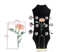 Adesivo per paletta per chitarra, 1 pezzo, in PVC, per chitarra elettrica, acustica, basso, ukulele, decorazione fai da te, rimovibile, facile da applicare, musicisti e hobbisti (rosa rossa)