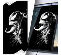 Adesivo per pali dell'auto Premium 3D S363 venom bw, autoadesivo, impermeabile e UV, per mascherare i graffi, taglio di precisione, nero opaco/flash