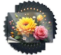 Adesivo per paraurti con motivo floreale sinfonia: un bouquet di adesivi gialli e rosa, 10 pezzi, adesivi di avvertimento per auto, adesivi e decalcomanie (6 x 9 cm)