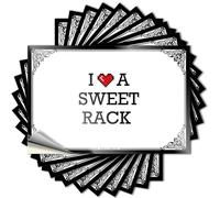 Adesivo per paraurti "I Love A Sweet Rack", con scritta in lingua inglese "I love a sweet rack", decorazione per grotte degli uomini, divertente cartello
